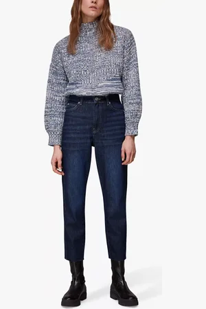 Whistles Authentic Slim Leg Frayed Hem Jeans