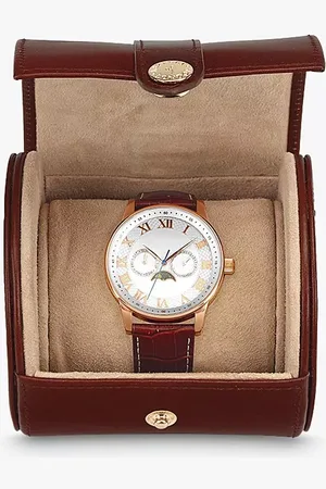 ASPINAL OF LONDON Smooth Leather Travel Watch Roll