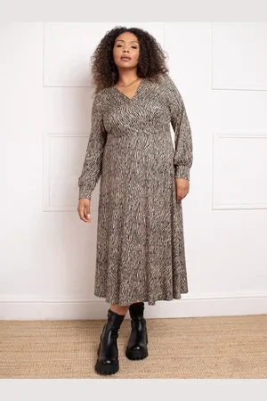 Live Unlimited London Curve Zebra Print Wrap Dress