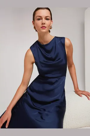 Whistles Cowl Neck Satin Maxi Dress