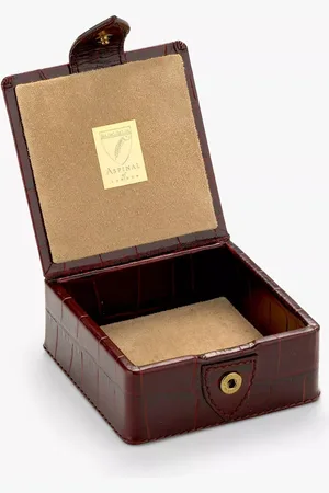 ASPINAL OF LONDON Small Stud Croc Leather Box