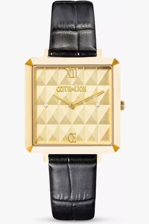 COEUR DE LION Croc Effect Leather Strap Watch