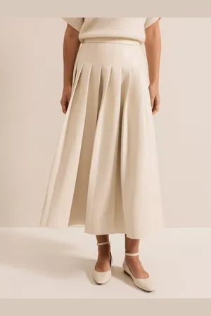 Phase Eight Susie Faux Leather Pleated Skirt