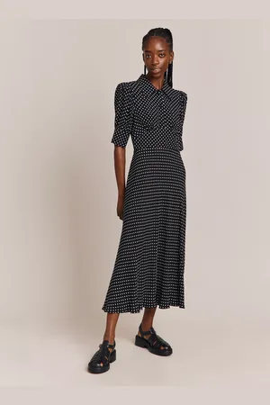 Ghost Wilma Crepe Spot Midi Dress