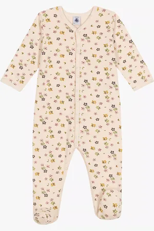 Petit Bateau Baby Floral Print Cotton Sleepsuit