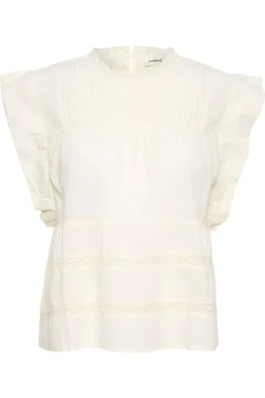 Soaked in Luxury Oliviera Pintuck Lace Trim Blouse