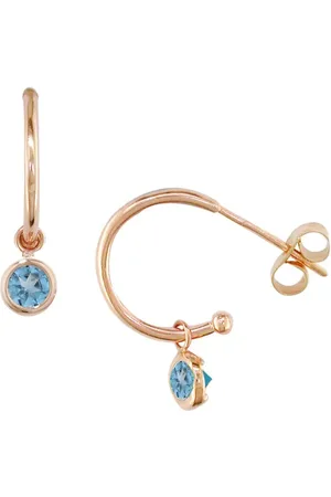London Road 9ct Rose Gold Pimlico Dew Drop Hoop Earrings