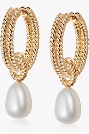 Daisy London Baroque Pearl Hoop Earrings