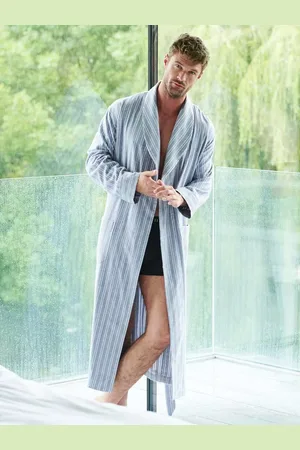 British Boxers Westwood Stripe Brushed Cotton Dressing Gown