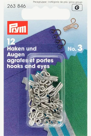 Prym Hooks and Eyes, Pack of 12