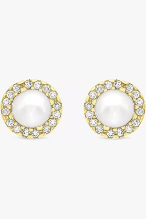 IBB 9ct Pearl Disc Stud Earrings
