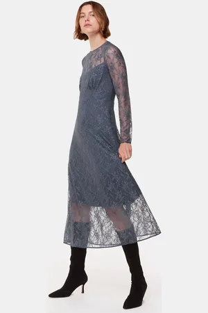 Whistles Fay Lace Long Sleeve Dress