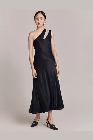 Ghost Rose Cut-Out Detail Satin Midi Dress
