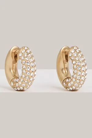 Reiss Amelia Pave Huggie Hoop Earrings