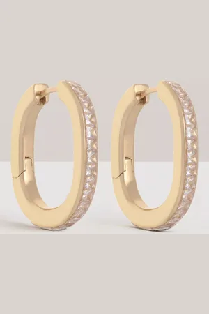 Reiss Mia Modern Crystal Hoop Earrings