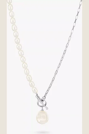 Dower & Hall Luna Keshi Pearl and Chain Necklace, /White
