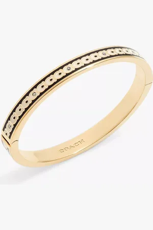 Coach Signature C Crystal Enamel Hinged Bangle