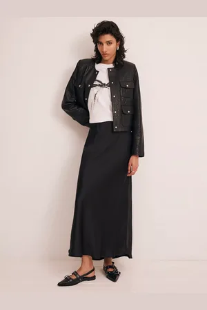 mint&berry Satin Maxi Slip Skirt