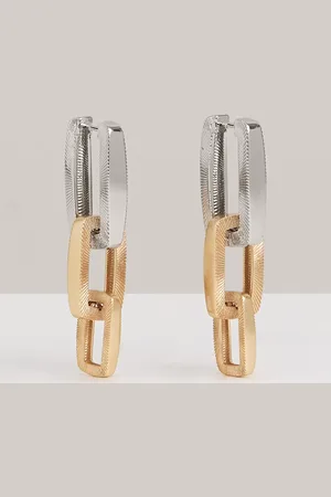 Reiss Gabriella Graphic Link Drop Earrings