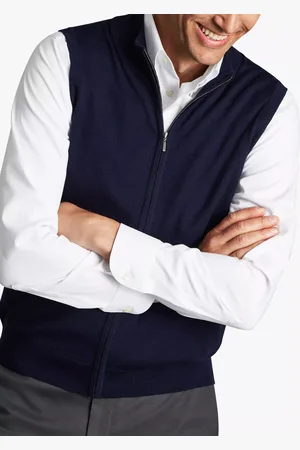 Charles Tyrwhitt Merino Wool Zip Sleeveless Cardigan