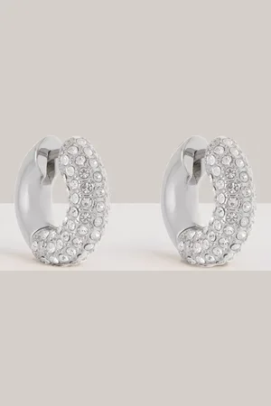 Reiss Amelia Pave Huggie Hoop Earrings