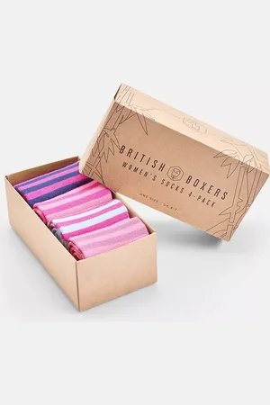 British Boxers Stripe Ankle Socks, Pack of 4