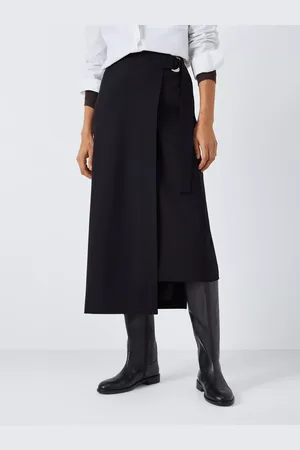 John Lewis Wool Blend Wrap Midi Skirt