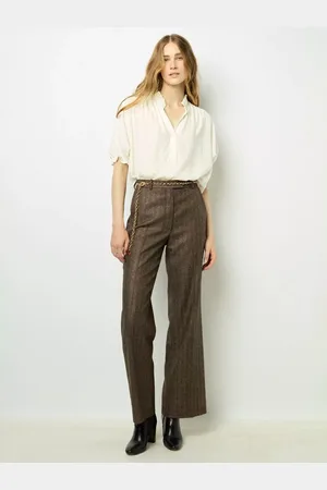 Gerard Darel Dali Wool Blend Wide Leg Trousers