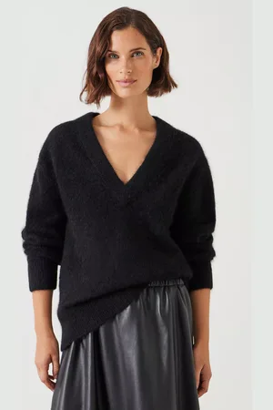 Hush Puppies Lacey Deep V Neck Alpaca Blend Jumper