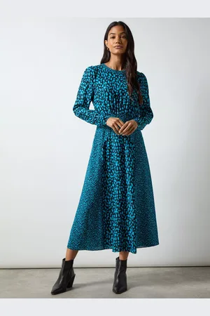 Ro&Zo Dash Print Godet Dress
