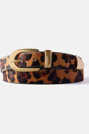 mint&berry Textured Leopard Print Buckle Belt