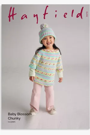 Hayfield Baby Blossom Chunky Blooms Poncho & Hat Knitting , 5570