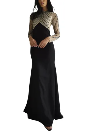 RAISHMA Rosalia Beaded Bodice Empire Line Maxi Gown