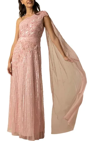 RAISHMA Florence Sequin Floral One Shoulder Maxi Gown
