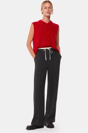 Whistles Contrast Drawstring Crepe Waistband Trousers
