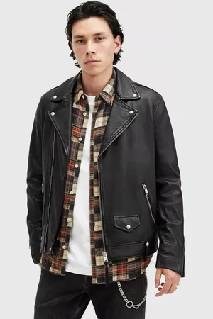 AllSaints Milo Asymmetric Zip Leather Biker Jacket