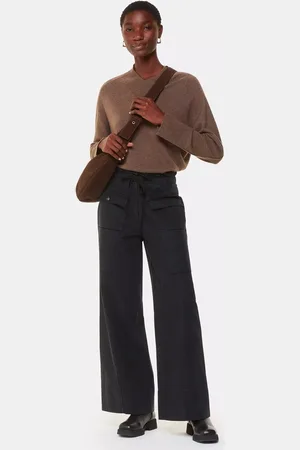 Whistles Charlie Drawstring Waist Wide Leg Cargo Trousers