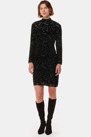 Whistles Hot Fix Embellished Floral Velvet Burnout Mini Dress