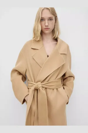 MANGO Colorado Belted Wool Blend Coat