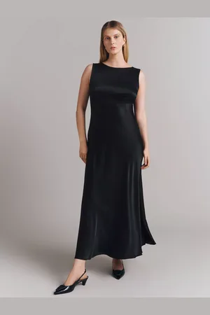 Ghost Aurelie Tie Back Satin Midiaxi Dress