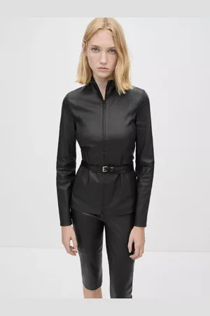 MANGO Leather Slim Jacket