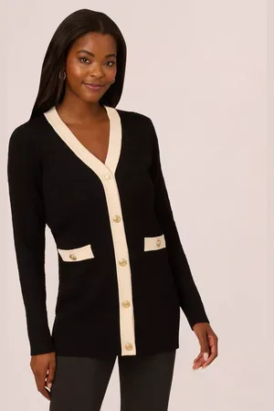Adrianna Papell V-Neck Textured Cardigan