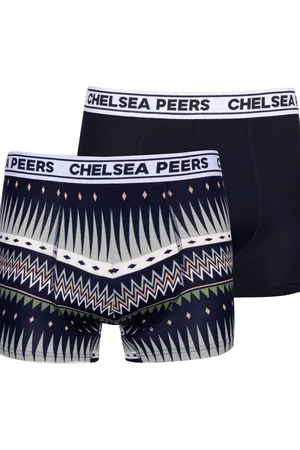 Chelsea Peers Plain & Fairisle Boxer Shorts, Pack of 2