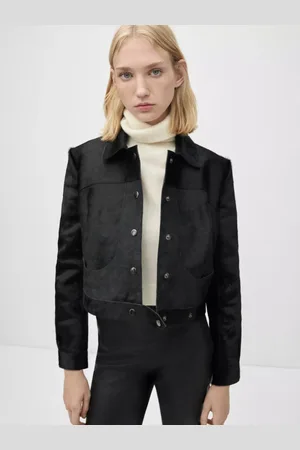MANGO Dallas Leather Cropped Jacket