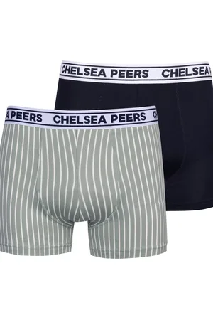 Chelsea Peers Plain & Stripe Boxer Shorts, Pack of 2