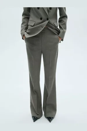 MANGO Lili Wool Blend Flare Trousers