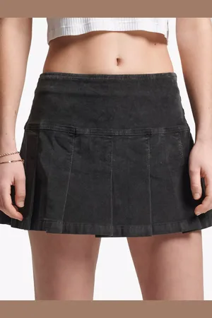 Superdry Vintage Pleated Cord Mini Skirt