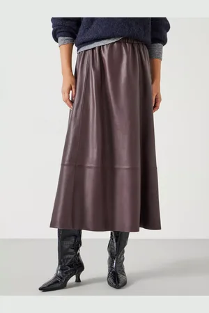 Hush Puppies Agatha Leather Midi Skirt