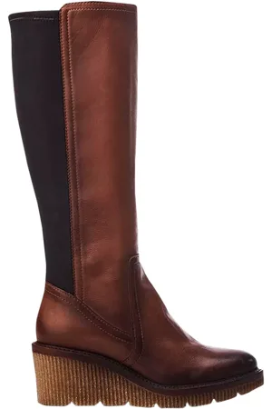 Moda In Pelle Harpette Leather Faux Fur Lined Wedge Boots