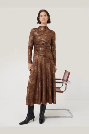 Jigsaw Brushed Metallic Draped Dress